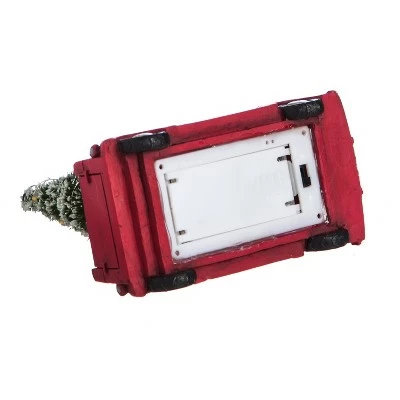 Evergreen 5"H Holiday Truck with Tree Light Up Ceramic Statuary, Red 4 Evergreen 5"H Holiday Truck with Tree Light Up Ceramic Statuary, Red - Image 2
