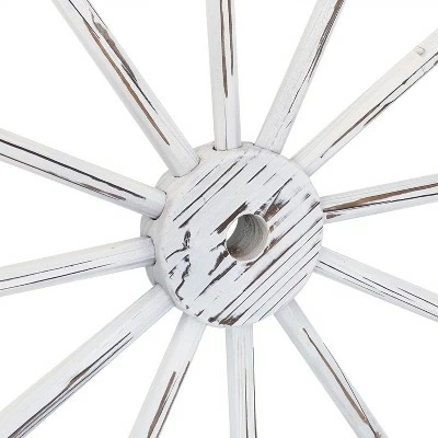 Sunnydaze Decor Sunnydaze Indoor/Outdoor Wooden Rustic Western Style Wagon Wheel Yard Landscape Porch Patio Décor - 30" - White 4 Sunnydaze Decor Sunnydaze Indoor/Outdoor Wooden Rustic Western Style Wagon Wheel Yard Landscape Porch Patio Décor - 30" - White - Image 2