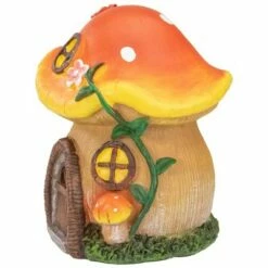 Northlight 6.25" Orange Mushroom House Outdoor Garden Statue -Cheap Garden Decor Store unnamed file 11231