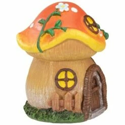 Northlight 6.25" Orange Mushroom House Outdoor Garden Statue -Cheap Garden Decor Store unnamed file 11232