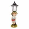 Zingz & Thingz Zingz & Thingz 14.75" Polyresin Apple Basket Solar Street Light Statue Brown