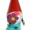 Sunnydaze Decor Sunnydaze Cheerful Flower Garden Gnome Metal Statue Figurine - 16 in. - Red/Turquoise -Cheap Garden Decor Store unnamed file 11308