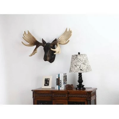 HI-LINE GIFT LTD 27" Polyresin Moose Head Wall Mount Outdoor Statue Black - Hi-Line Gift 2 HI-LINE GIFT LTD 27" Polyresin Moose Head Wall Mount Outdoor Statue Black - Hi-Line Gift