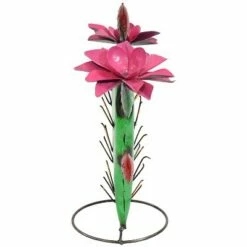 Sunnydaze Decor Sunnydaze Yellow-Needled Barrel Cactus Metal Statue - Rustic Metal Art Sculpture for the Yard - For Indoor or Outdoor Use - 17.5-Inch - Green -Cheap Garden Decor Store unnamed file 11337