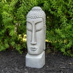 Northlight 23.25" Large Buddha Head Outdoor Garden Statue