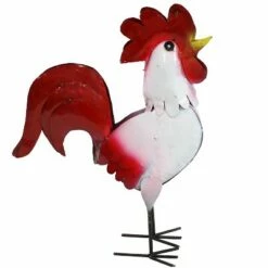 Sunnydaze Decor Sunnydaze Cluck the Steel Rooster Indoor/Outdoor Statue - White - 22-Inch -Cheap Garden Decor Store unnamed file 11346