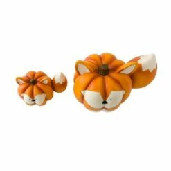 Set of 2 9" Polyresin Pumpkin Statues Mother and Baby Fox - Evergreen -Cheap Garden Decor Store unnamed file 11361