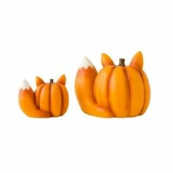 Set of 2 9" Polyresin Pumpkin Statues Mother and Baby Fox - Evergreen -Cheap Garden Decor Store unnamed file 11362