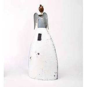 28.5" Indoor/Outdoor Metal Angel with Lighted Snowflake - Evergreen 4 28.5" Indoor/Outdoor Metal Angel with Lighted Snowflake - Evergreen - Image 2