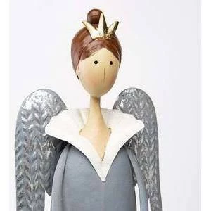 28.5" Indoor/Outdoor Metal Angel with Lighted Snowflake - Evergreen 5 28.5" Indoor/Outdoor Metal Angel with Lighted Snowflake - Evergreen - Image 3