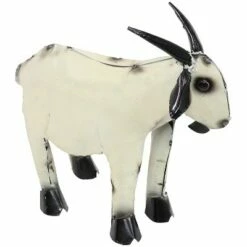 Sunnydaze Decor Sunnydaze Scruff the Steel Yard Art Goat Statue - 13.5-Inch - White - Set of 2 -Cheap Garden Decor Store unnamed file 11377