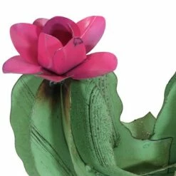 Sunnydaze Decor Sunnydaze Saguaro Cactus Metal Statue with Pink Flowers - Rustic Metal Art Sculpture - For Indoor or Outdoor Use - 15" - Green and Pink - Set of 2 -Cheap Garden Decor Store unnamed file 11401