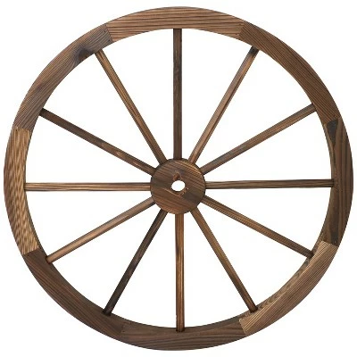 Sunnydaze Decor Sunnydaze Indoor/Outdoor Wooden Rustic Western Style Wagon Wheel Yard Landscape Porch Patio Décor - 30" - Natural - 2pk 7 Sunnydaze Decor Sunnydaze Indoor/Outdoor Wooden Rustic Western Style Wagon Wheel Yard Landscape Porch Patio Décor - 30" - Natural - 2pk - Image 5