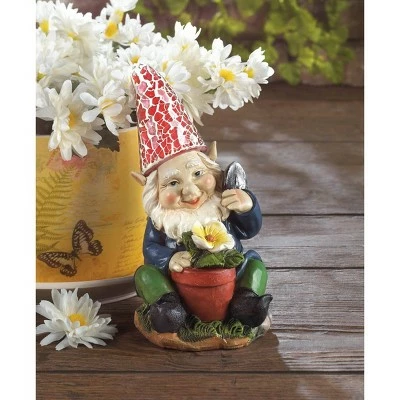 Zingz & Thingz Zingz & Thingz 5" Solar Gardening Gnome 4 Zingz & Thingz Zingz & Thingz 5" Solar Gardening Gnome - Image 2