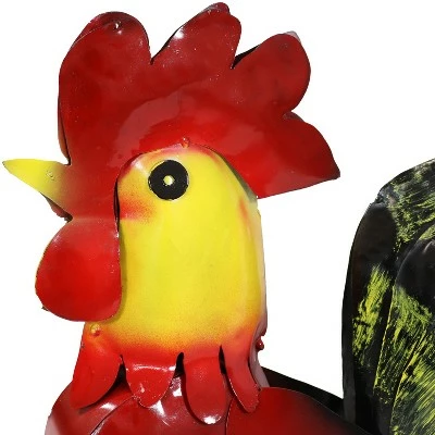 Sunnydaze Decor Sunnydaze Lewis and Cluck Steel Indoor/Outdoor Rooster Statues - White and Red 4 Sunnydaze Decor Sunnydaze Lewis and Cluck Steel Indoor/Outdoor Rooster Statues - White and Red - Image 2