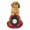Zingz & Thingz Zingz & Thingz 6" Polyresin Dog and Fire Helmet Solar Statue