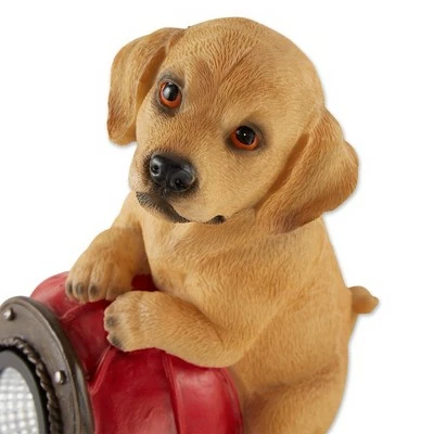 Zingz & Thingz Zingz & Thingz 6" Polyresin Dog and Fire Helmet Solar Statue 7 Zingz & Thingz Zingz & Thingz 6" Polyresin Dog and Fire Helmet Solar Statue - Image 5