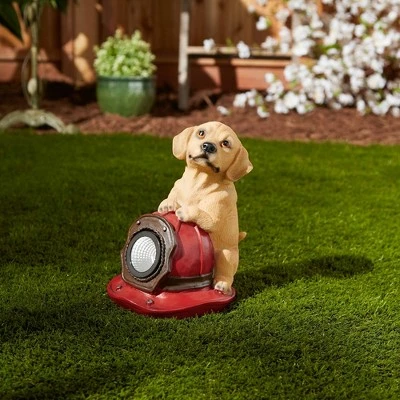 Zingz & Thingz Zingz & Thingz 6" Polyresin Dog and Fire Helmet Solar Statue 9 Zingz & Thingz Zingz & Thingz 6" Polyresin Dog and Fire Helmet Solar Statue - Image 7