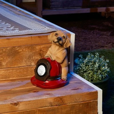 Zingz & Thingz Zingz & Thingz 6" Polyresin Dog and Fire Helmet Solar Statue 10 Zingz & Thingz Zingz & Thingz 6" Polyresin Dog and Fire Helmet Solar Statue - Image 8