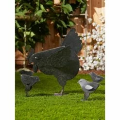 Zingz & Thingz Zingz & Thingz 11.25" Metal Hen with Chicks Sculpture Black -Cheap Garden Decor Store unnamed file 11487