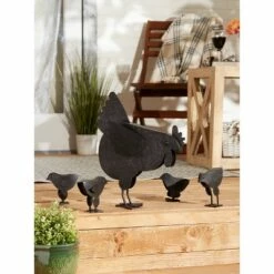 Zingz & Thingz Zingz & Thingz 11.25" Metal Hen with Chicks Sculpture Black -Cheap Garden Decor Store unnamed file 11488