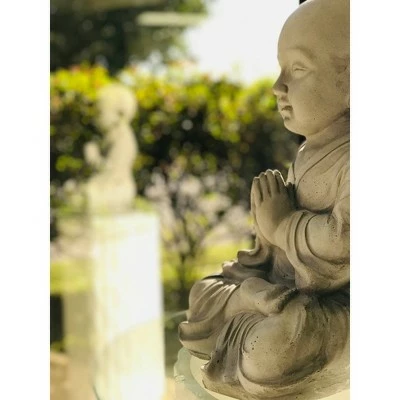 Rosemead Home & Garden, Inc. 16.5" Concrete Lightweight Kante Outdoor Sitting Praying Monk Sculpture Gray - Rosemead Home & Garden, Inc. 5 Rosemead Home & Garden, Inc. 16.5" Concrete Lightweight Kante Outdoor Sitting Praying Monk Sculpture Gray - Rosemead Home & Garden, Inc. - Image 3