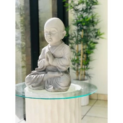 Rosemead Home & Garden, Inc. 16.5" Concrete Lightweight Kante Outdoor Sitting Praying Monk Sculpture Gray - Rosemead Home & Garden, Inc. 7 Rosemead Home & Garden, Inc. 16.5" Concrete Lightweight Kante Outdoor Sitting Praying Monk Sculpture Gray - Rosemead Home & Garden, Inc. - Image 5