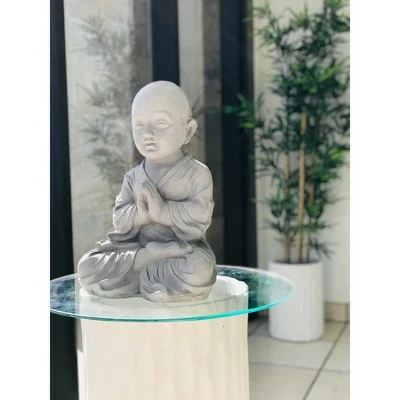 Rosemead Home & Garden, Inc. 16.5" Concrete Lightweight Kante Outdoor Sitting Praying Monk Sculpture Gray - Rosemead Home & Garden, Inc. 8 Rosemead Home & Garden, Inc. 16.5" Concrete Lightweight Kante Outdoor Sitting Praying Monk Sculpture Gray - Rosemead Home & Garden, Inc. - Image 6