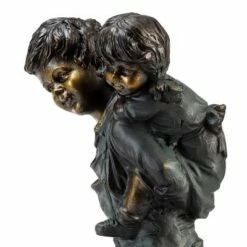 Alpine Corporation Alpine 16" Boy Giving Piggyback Ride Magnesium Oxide Statue Gray -Cheap Garden Decor Store unnamed file 11514