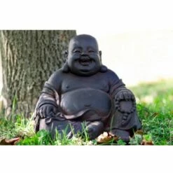 HI-LINE GIFT LTD 9.5" Polyresin Sitting Buddha Outdoor Zen Statue Rustic Brown - Hi-Line Gift -Cheap Garden Decor Store unnamed file 11517