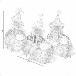 Gardenised Outdoor Fall Decor Halloween Scarecrow for Garden Ornament Sitting on Hay Bale, Straw Multicolor, Set of 3, 16 in. -Cheap Garden Decor Store unnamed file 11557