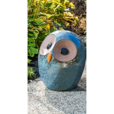 9.75" Handmade Glazed Ceramic Owl Statue - Alfresco Home LLC 3 9.75" Handmade Glazed Ceramic Owl Statue - Alfresco Home LLC