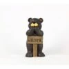 HI-LINE GIFT LTD 17.25" Polyresin Bear Leaning on Welcome Sign Outdoor Statue Black - Hi-Line Gift