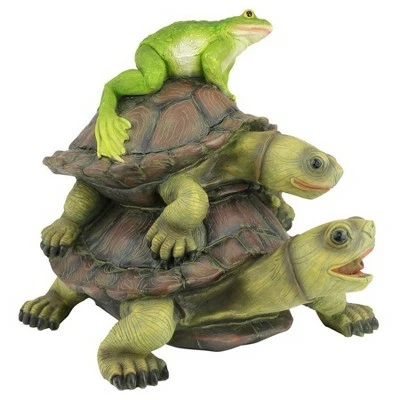 Design Toscano Along For The Ride, Frog And Turtles Spitter Piped Statue - Multicolored 6 Design Toscano Along For The Ride, Frog And Turtles Spitter Piped Statue - Multicolored - Image 4