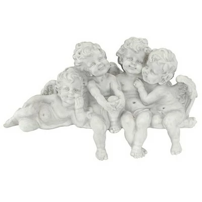 Design Toscano Cherub Conclave Shelf Sitting Angel Sculpture - Off-White 4 Design Toscano Cherub Conclave Shelf Sitting Angel Sculpture - Off-White - Image 2