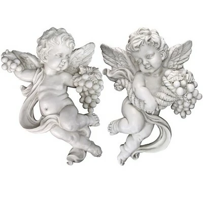 Design Toscano Cherub Harvest Wall Sculptures - Multicolored 4 Design Toscano Cherub Harvest Wall Sculptures - Multicolored - Image 2