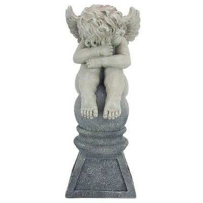 Design Toscano Balancing A Dream Cherub Garden Statue - Off-White 5 Design Toscano Balancing A Dream Cherub Garden Statue - Off-White - Image 3