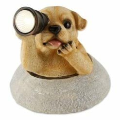 Zingz & Thingz Zingz & Thingz 10" Polyresin Puppy with Telescope Solar Light Statue -Cheap Garden Decor Store unnamed file 11791