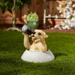 Zingz & Thingz Zingz & Thingz 10" Polyresin Puppy with Telescope Solar Light Statue -Cheap Garden Decor Store unnamed file 11796