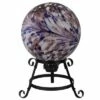Northlight 10" Purple and White Swirl Designed Outdoor Garden Gazing Ball