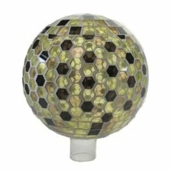Home & Garden 10.0" Honeycomb Gazing Ball Mosaic Glass Evergreen Enterprises Inc - Outdoor Sculptures And Statues