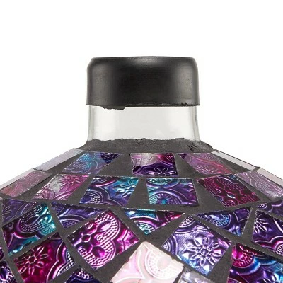 12" x 10" Indoor/Outdoor Embossed Pattern Glass Gazing Globe Purple - Alpine Corporation 3 12" x 10" Indoor/Outdoor Embossed Pattern Glass Gazing Globe Purple - Alpine Corporation - Image 2