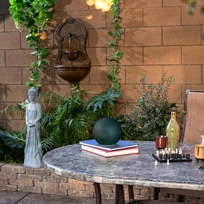 Alpine Corporation Alpine 7" Textured Glass Gazing Globe with LED Lights Green 5 Alpine Corporation Alpine 7" Textured Glass Gazing Globe with LED Lights Green - Image 3