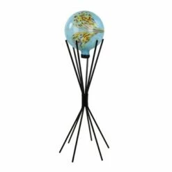 Northlight 30" Matte Black Foldable Gazing Ball Stand Accessory