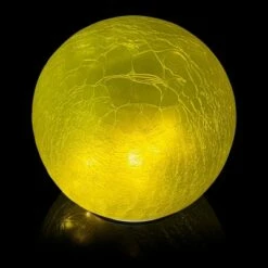 Alpine Corporation 7" Textured Glass Gazing Globe with LED Lights Yellow -Cheap Garden Decor Store unnamed file 11910