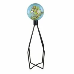 Northlight 30" Black Matte Geometric Gazing Ball Stand