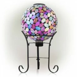 Alpine Corporation Alpine 11" Solar Mosaic Iron/Glass Gazing Globe with Stand Pink -Cheap Garden Decor Store unnamed file 11942