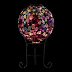Alpine Corporation Alpine 11" Solar Mosaic Iron/Glass Gazing Globe with Stand Pink -Cheap Garden Decor Store unnamed file 11943