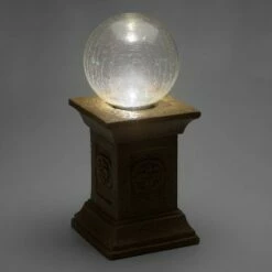Crackled Glass Solar Gazing Ball Beige - Smart Solar