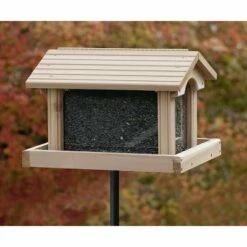 Woodlink 24371 PRO4 Premier Large Capacity Ranch Style Red Cedar Wood Outdoor Bird Seed Feed Feeder, 11 Pound